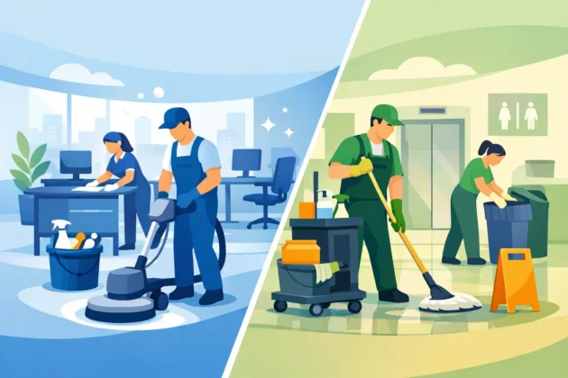 Commercial Cleaning Versus Janitorial Services 3 Commercial Cleaning Versus Janitorial Services