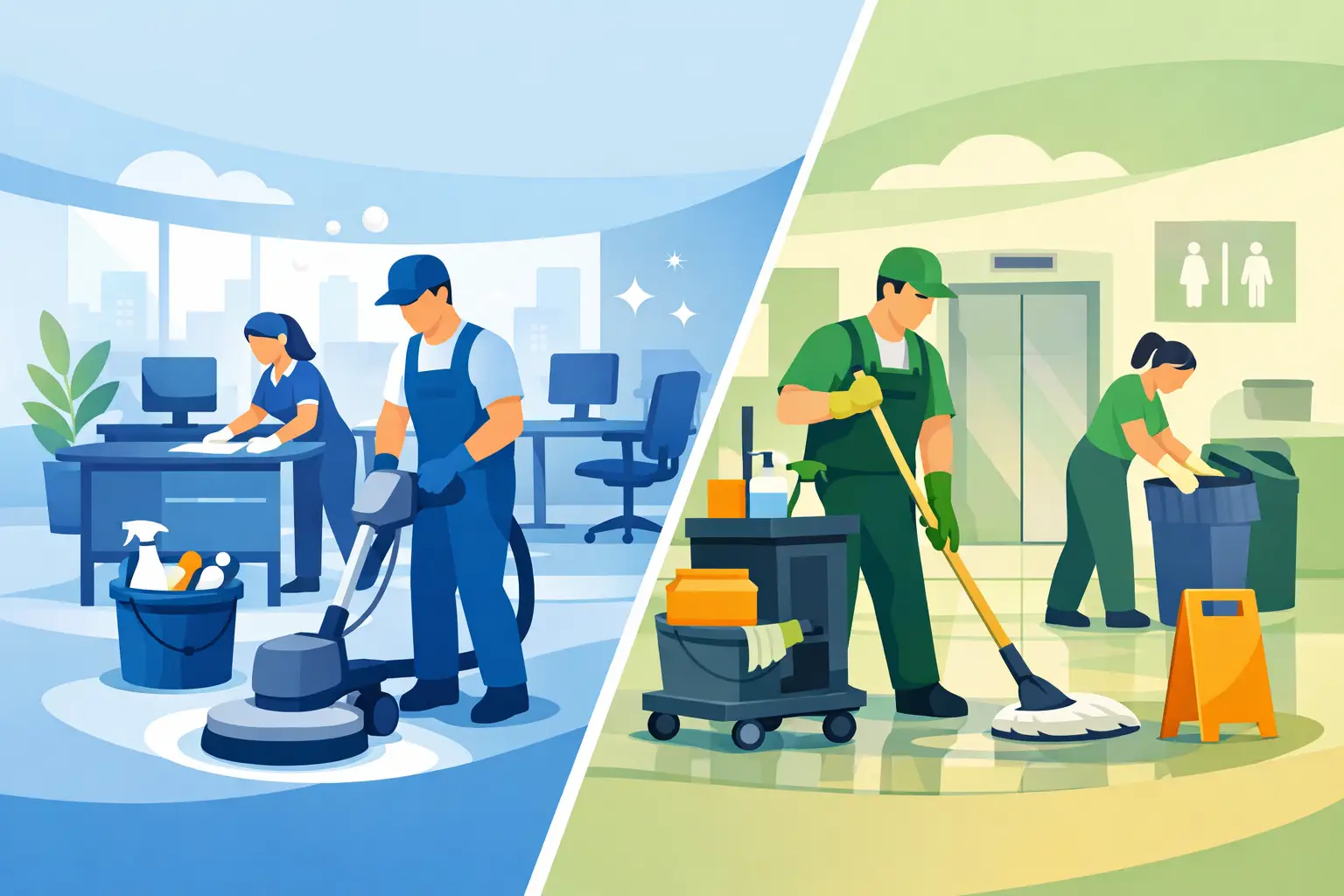 Commercial Cleaning Versus Janitorial Services